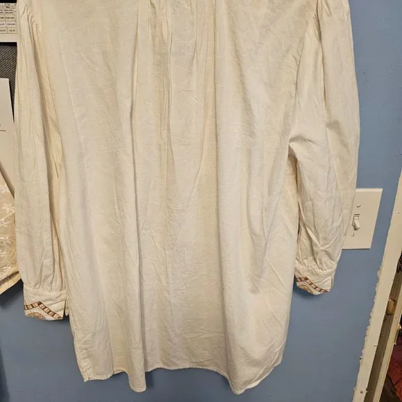 WOMENS BISHOP 3/4 SLEEVE EMBROIDERED BLOUSE- KNOX ROSE CREAM XL - Picture 6 of 6
